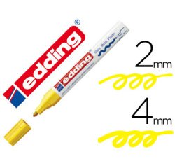 Marqueur edding permanent peinture e750 pointe moyenne 2/4mm encre laquée opaque tous supports résistant chaleur jaune