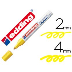 Marqueur edding permanent peinture e750 pointe moyenne 2/4mm encre laquée opaque tous supports résistant chaleur jaune