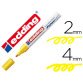 Marqueur edding permanent peinture e750 pointe moyenne 2/4mm encre laquée opaque tous supports résistant chaleur jaune