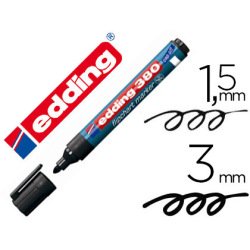Marqueur edding permanent chevalet e380 pointe ogive tracé 1.5/3mm corps plastique spécial flipchart coloris noir