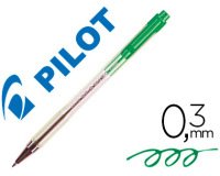 Stylo-bille pilot bp-s matic écriture fine 0.3mm 800m encre classique rétractable corps translucide rechargeable vert