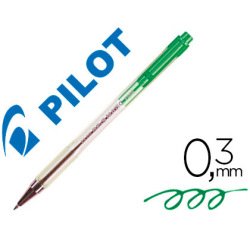 Stylo-bille pilot bp-s matic écriture fine 0.3mm 800m encre classique rétractable corps translucide rechargeable vert