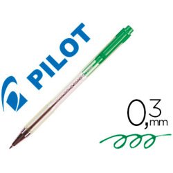 Stylo-bille pilot bp-s matic écriture fine 0.3mm 800m encre classique rétractable corps translucide rechargeable vert