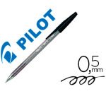 Stylo-bille pilot bp-s écriture moyenne 0.5mm encre douce pointe indéformable rechargeable corps translucide noir
