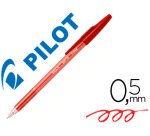 Stylo-bille pilot bp-s écriture moyenne 0.5mm encre douce pointe indéformable rechargeable corps translucide rouge