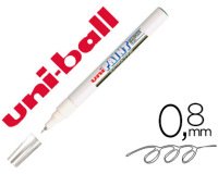 Marqueur uniball paint marker permanent pointe extra-fine encre base huile tous supports résiste 800 degrés blanc