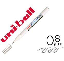 Marqueur uniball paint marker permanent pointe extra-fine encre base huile tous supports résiste 800 degrés blanc