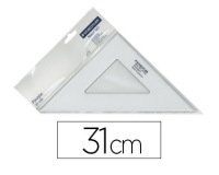 Équerre staedler mars plexiglas non graduée 45 degrés 31cm bords anti-tâches 1 biseau gravé ineffaçable