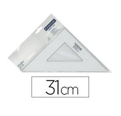 Équerre staedler mars plexiglas non graduée 45 degrés 31cm bords anti-tâches 1 biseau gravé ineffaçable