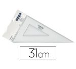 Équerre staedler mars plexiglas non graduée 60 degrés 31cm bords anti-tâches 1 biseau gravé ineffaçable