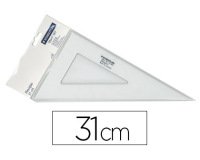 Équerre staedler mars plexiglas non graduée 60 degrés 31cm bords anti-tâches 1 biseau gravé ineffaçable
