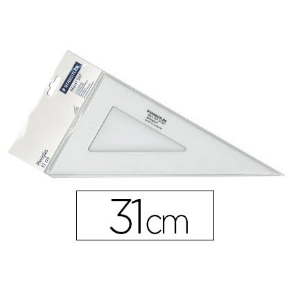 Équerre staedler mars plexiglas non graduée 60 degrés 31cm bords anti-tâches 1 biseau gravé ineffaçable