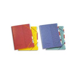 Trieur extendos carte simple 245x315mm 12 compartiments dos agrafé intérieur multicolore onglets coloris assortis