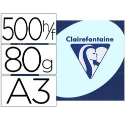 Papier couleur clairefontaine trophée multifonction a3 80g/m2 couleurs vives bleu alizé paquet 500 feuilles