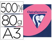 Papier couleur clairefontaine trophée multifonction a3 80g/m2 couleurs intenses rose fuchsia paquet 500 feuilles