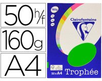 Papier couleur clairefontaine trophée personal paper pack a4 160g/m2 vert menthe 50 feuilles couleurs intenses