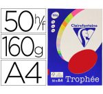 Papier couleur clairefontaine trophée personal paper pack a4 160g/m2 rouge groseille 50 feuilles couleurs intenses