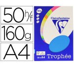 Papier couleur clairefontaine trophée personal paper pack a4 160g/m2 bleu turquoise 50 feuilles couleurs intenses