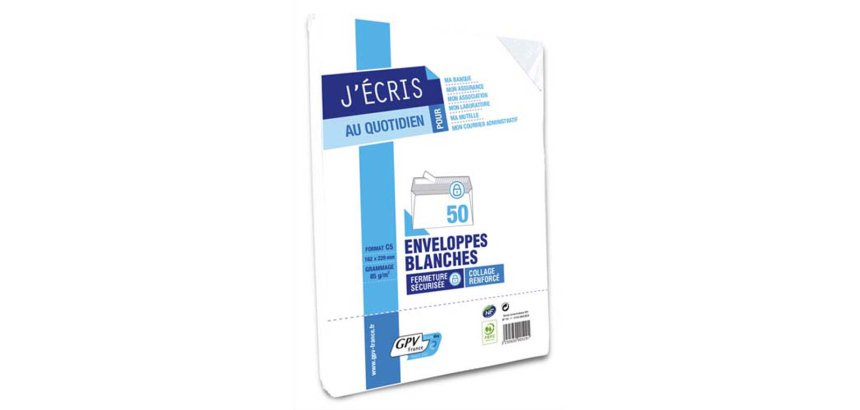 Enveloppe gpv économique vélin blanc 80g c5 162x229mm adhésive paquet 50 unités