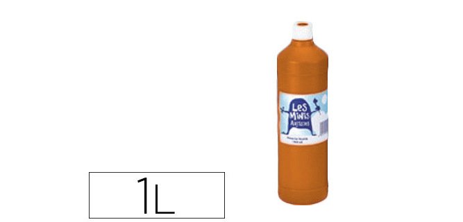 Gouache mini artistes économique ultra-lavable prête à l'emploi épaisse onctueuse coloris terre sienne flacon 1000ml
