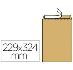 Pochette kraft gpv adhésive qualité supérieure c4 229x324mm 90g fenêtre 50x100mm boîte 250 unités