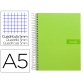 Cahier spirale liderpapel crafty couverture contrecollée a5 240p 90g/m2 5x5mm microperforé 6 trous coloris vert