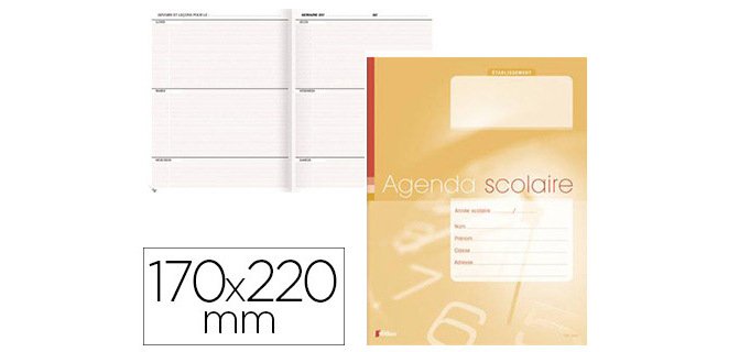 Agenda scolaire éditions fuzeau pour élèves carnet agrafé couverture dossier 250g format 170x220mm