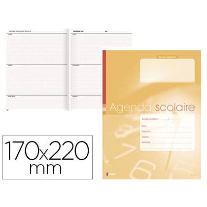 Agenda scolaire éditions fuzeau pour élèves carnet agrafé couverture dossier 250g format 170x220mm