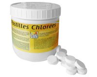 Pastille chlore actif effervescent désinfectant universel entretien des sols 145 unités boîte 500g