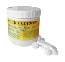 Pastille chlore actif effervescent désinfectant universel entretien des sols 145 unités boîte 500g