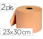 Bobine essuyage 2 plis 300x230mm 800f coloris saumon