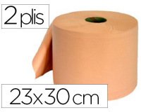 Bobine essuyage 2 plis 300x230mm 800f coloris saumon