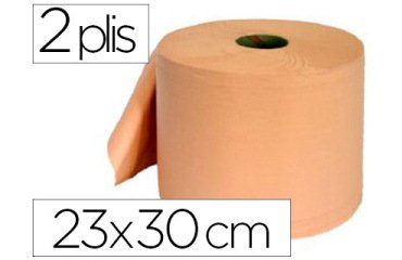 Bobine essuyage 2 plis 300x230mm 800f coloris saumon