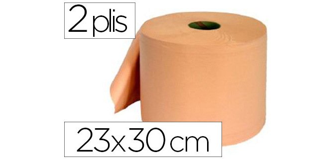 Bobine essuyage 2 plis 300x230mm 800f coloris saumon