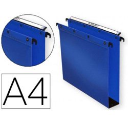 Dossier suspendu l'oblique polypro ultimate 5/10e tiroir entraxe 330mm h250mm fond 50 coloris bleu pack 10 unités