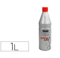 Gouache pébéo primacolor liquide inodore onctueuse application facile coloris argent flacon 1000ml