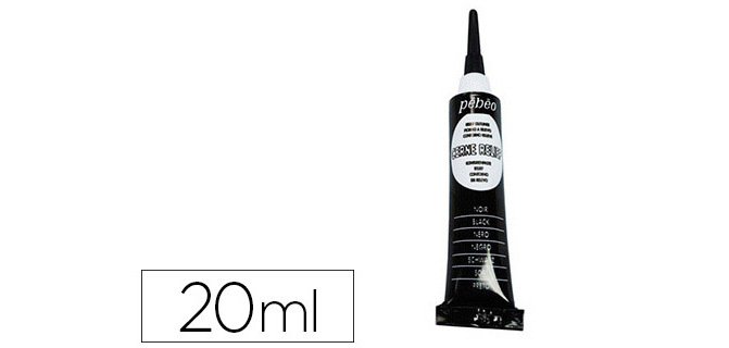 Cerne relief pébéo peinture vitrail coloris noir tube 20ml