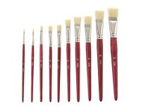 Brosse plate pinselfabrik soie de porc nº16 virole fer blanc nickelé lot 10 unités