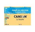 Pochette 12 feuilles papier couleurs vives assorties Canson Création 21 x 29,7 cm, 150 g