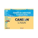 Pochette 12 feuilles papier couleurs vives assorties Canson Création 21 x 29,7 cm, 150 g