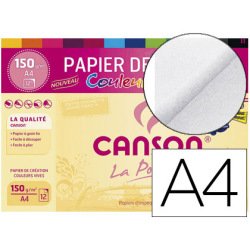 Pochette 12 feuilles papier couleur Création A4 assorti Canson 150 g