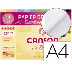 Papier dessin canson colorline grain fin 150g a4 coloris pastels pochette 12f