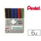Marqueur pentel nn50 permanent pointe ogive tracé 1.1mm encre indélébile corps plastique recyclé tout support 6 unités