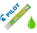 Recharge roller pilot frixion clicker écriture moyenne 0.5mm encre effaçable coloris vert pomme set de 3 unités