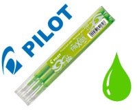 Recharge roller pilot frixion clicker écriture moyenne 0.5mm encre effaçable coloris vert pomme set de 3 unités