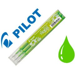 Recharge roller pilot frixion clicker écriture moyenne 0.5mm encre effaçable coloris vert pomme set de 3 unités