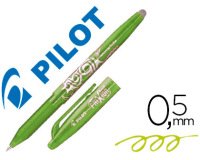 Roller pilot frixion ball écriture moyenne 0.5mm encre effaçable grip préhension rechargeable gomme sertie vert pomme