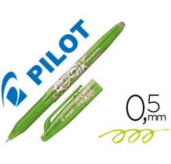 Roller pilot frixion ball écriture moyenne 0.5mm encre effaçable grip préhension rechargeable gomme sertie vert pomme