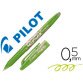Roller pilot frixion ball écriture moyenne 0.5mm encre effaçable grip préhension rechargeable gomme sertie vert pomme