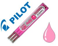 Recharge roller pilot frixion point pointe aiguille 0.3mm encre effaçable coloris rose set de 3 unités